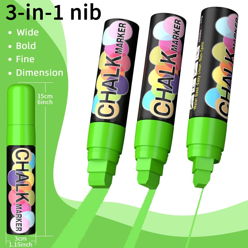 AKARUED Car Window Markers for Glass Washable: 8 Colors Car Markers Washable for Auto Windows with 15mm Wide Tips  Jumbo Liquid Chalk Marker Pen  Car Window Markers for Graduation Cars Decorations  Glass Sign - Image 2